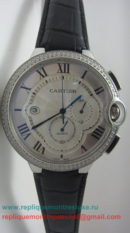 Cartier Ballon bleu de Cartier Working Chronograph Diamonds Bezel CRM84