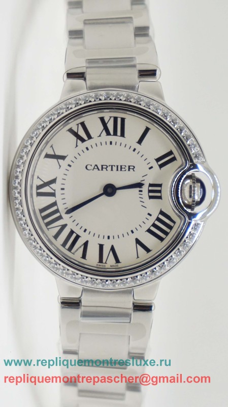 Cartier Ballon bleu de Cartier Quartz Diamonds Bezel Sapphire S/S CRL58