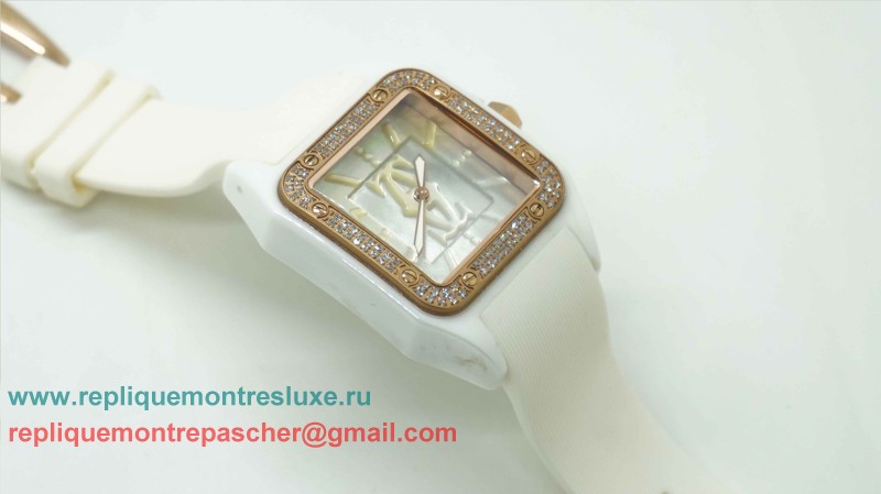 Cartier Santos 100 Mop Diamonds Bezel Neutre CRM68 - Cliquez sur l'image pour la fermer