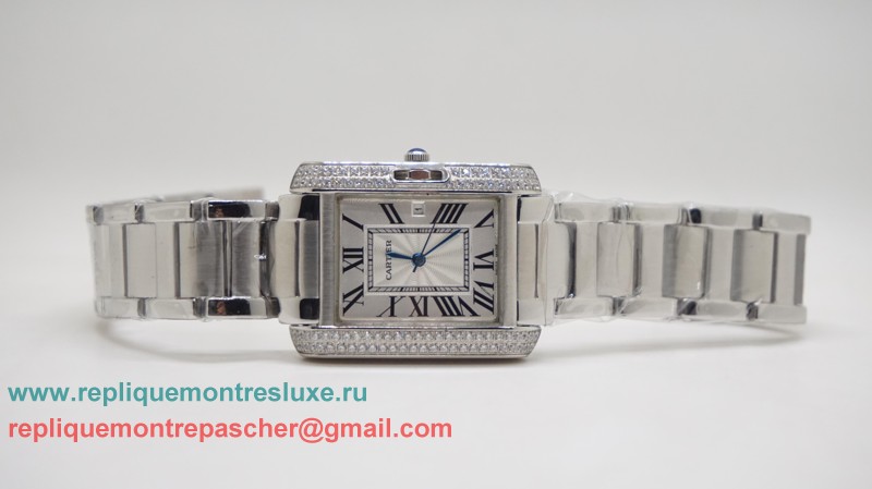 Cartier Tank Quartz Diamonds Bezel S/S CRM81 - Cliquez sur l'image pour la fermer