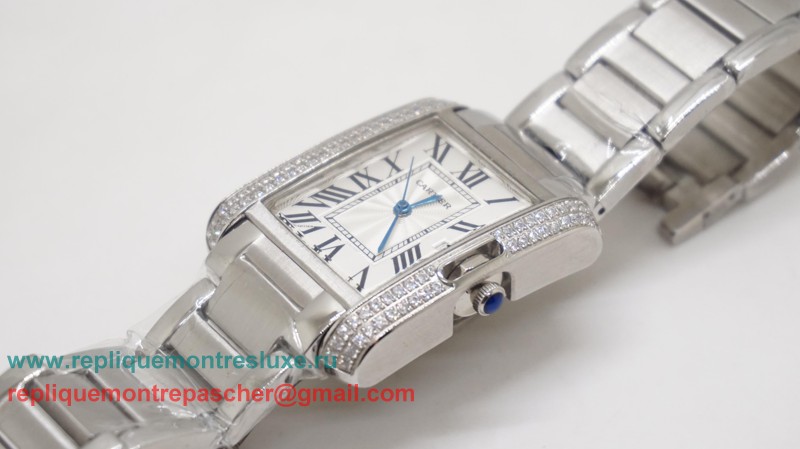 Cartier Tank Quartz Diamonds Bezel S/S CRM81 - Cliquez sur l'image pour la fermer