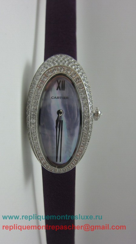 Cartier Baignoire Quartz Diamonds Sapphire CRL50