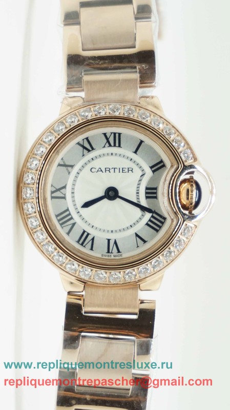 Cartier Ballon bleu de Cartier Quartz Diamonds Bezel Sapphire S/S CRL55