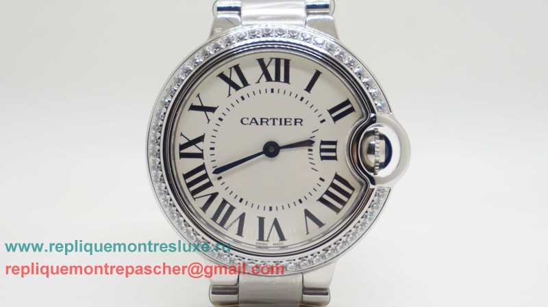 Cartier Ballon bleu de Cartier Quartz Diamonds Bezel Sapphire S/S CRL58 - Cliquez sur l'image pour la fermer