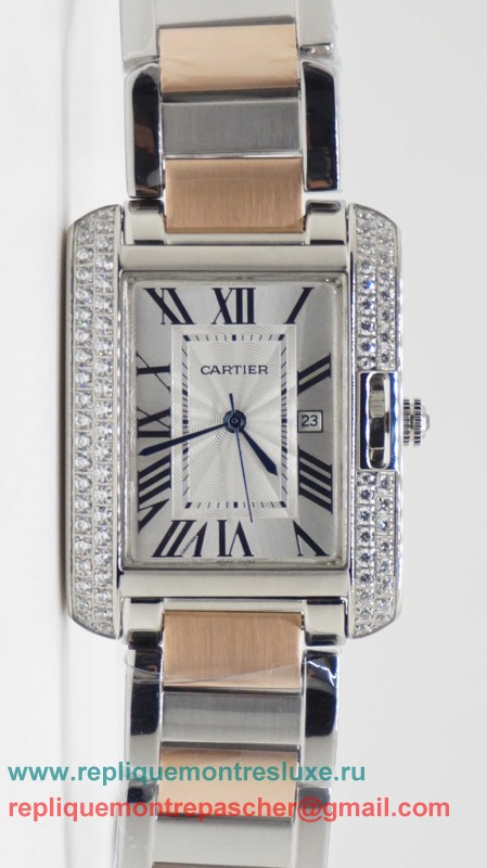 Cartier Tank Quartz Diamonds Bezel CRM155