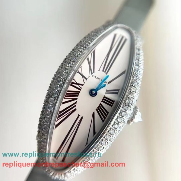 Replique Cartier Baignoire Allongee Quartz Diamonds CRLN30