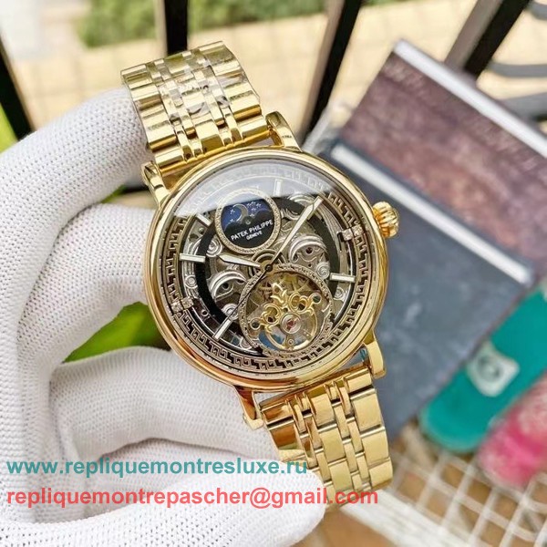 Repliques Patek Philippe Automatique Moonphase Tourbillon PPMN175