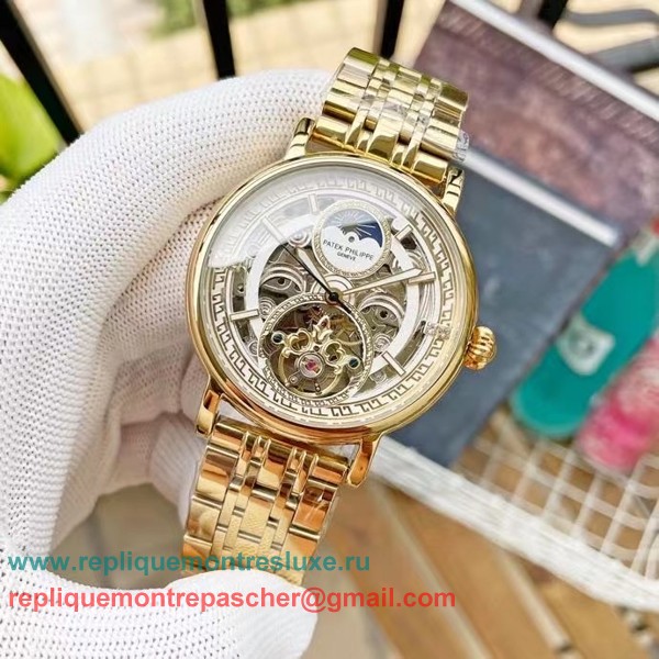 Repliques Patek Philippe Automatique Moonphase Tourbillon PPMN176