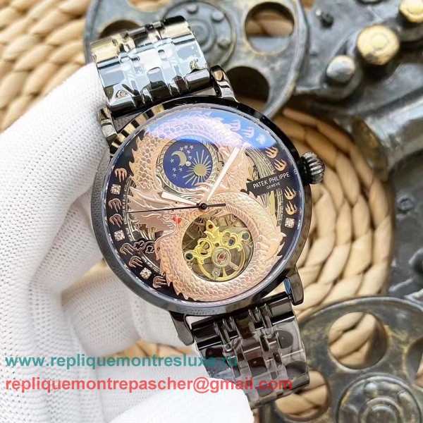 Replique Patek Philippe Automatique Tourbillon S/S PPMN205