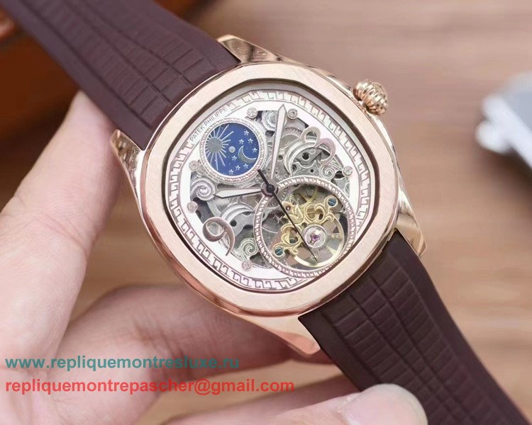 Repliques Patek Philippe Automatique Moonphase Tourbillon PPMN253