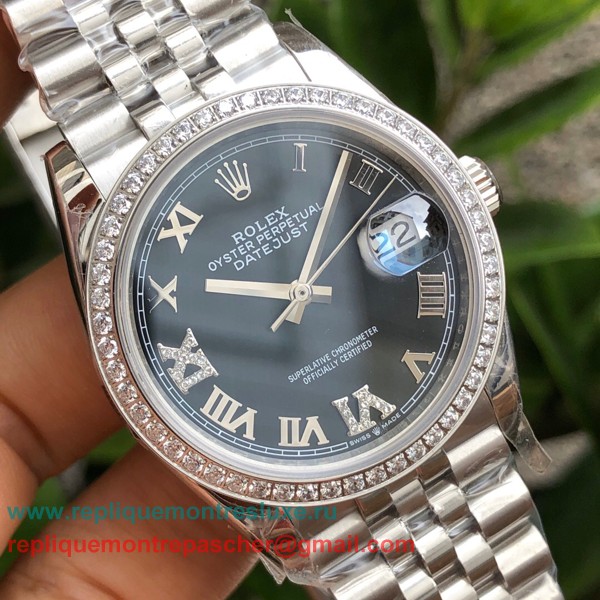 RXMN Rolex Datejust Suisse ETA 2836 Automatique S/S 36MM Sapphire Diamonds RXMN41 - Cliquez sur l'image pour la fermer