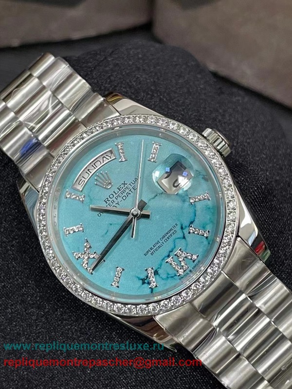 RXMN Rolex Day-Date Automatique S/S 36MM Diamonds Sapphire RXMN149 - Cliquez sur l'image pour la fermer