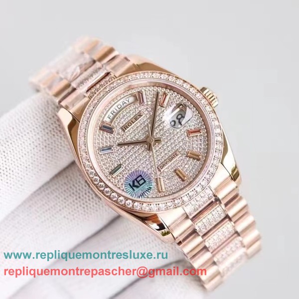 RXMN Rolex Day-Date Suisse ETA 2836 Automatique S/S 36MM Sapphire Diamonds RXMN79