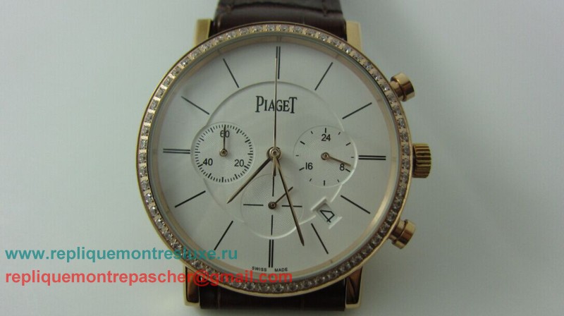Piaget Working Chronograph Diamonds Bezel PTM29 - Cliquez sur l'image pour la fermer