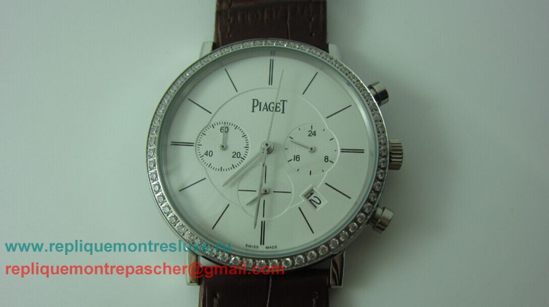 Piaget Working Chronograph Diamonds Bezel PTM30 - Cliquez sur l'image pour la fermer