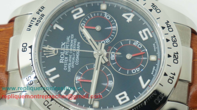 Rolex Daytona Asia Valjoux 7750 Automatique Working Chronograph Cuir RXM130 - Cliquez sur l'image pour la fermer