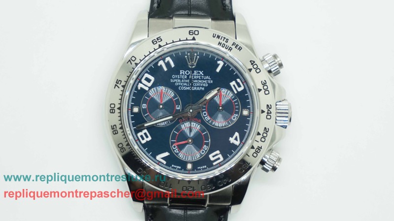 Rolex Daytona Asia Valjoux 7750 Automatique Working Chronograph Cuir RXM175 - Cliquez sur l'image pour la fermer