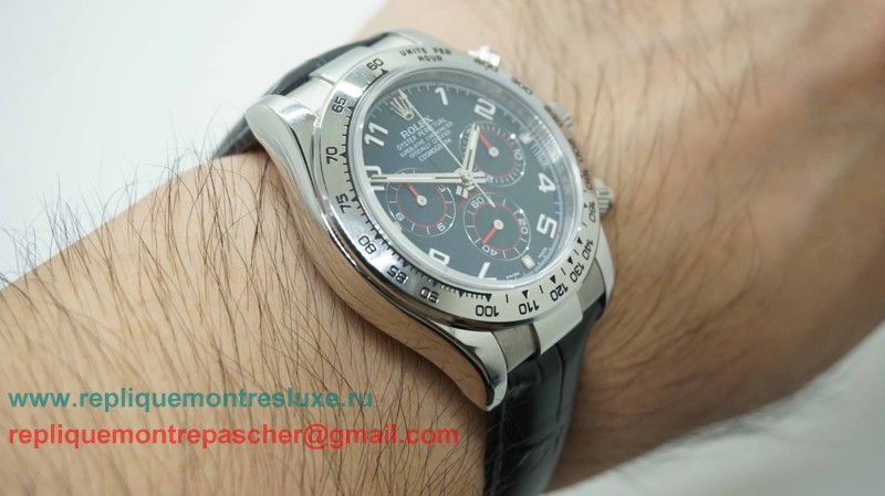 Rolex Daytona Asia Valjoux 7750 Automatique Working Chronograph Cuir RXM175 - Cliquez sur l'image pour la fermer