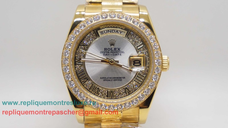 Rolex Day-Date Automatique S/S 38MM Sapphire Diamonds Bezel RXM176 - Cliquez sur l'image pour la fermer