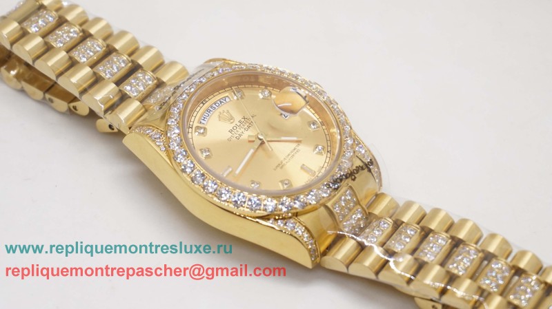 Rolex Day-Date Automatique S/S 36MM Sapphire Diamonds Bezel RXM259 - Cliquez sur l'image pour la fermer