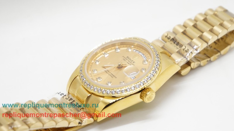 Rolex Day-Date Automatique S/S 36MM Sapphire Diamonds Bezel RXM312 - Cliquez sur l'image pour la fermer