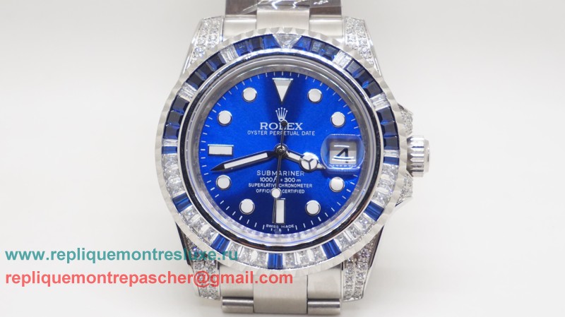 Rolex Submariner Automatique S/S Diamonds Bezel Sapphire RXM417 - Cliquez sur l'image pour la fermer