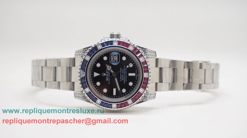 Rolex Submariner Automatique S/S Diamonds Bezel Sapphire RXM418 - Cliquez sur l'image pour la fermer