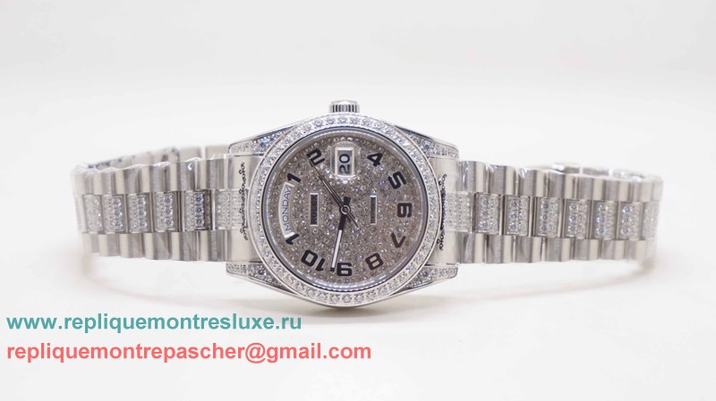 Rolex Day-Date Automatique S/S 36MM Diamonds Sapphire RXM466 - Cliquez sur l'image pour la fermer