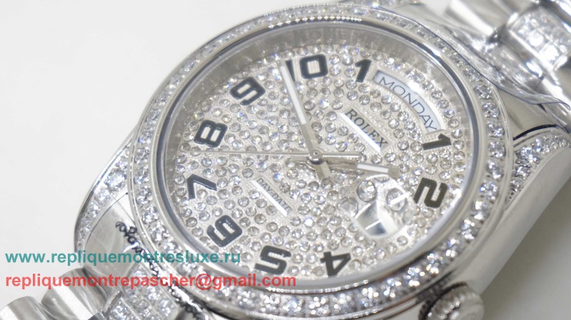 Rolex Day-Date Automatique S/S 36MM Diamonds Sapphire RXM466 - Cliquez sur l'image pour la fermer