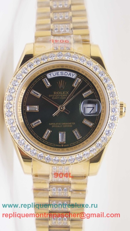 Rolex Day-Date Automatique S/S 41MM Sapphire Diamonds Bezel RXM482