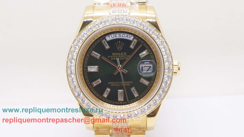 Rolex Day-Date Automatique S/S 41MM Sapphire Diamonds Bezel RXM482 - Cliquez sur l'image pour la fermer