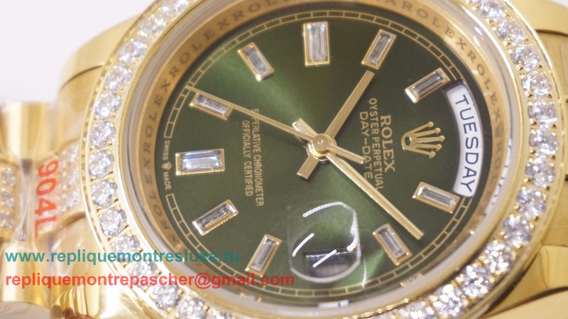 Rolex Day-Date Automatique S/S 41MM Sapphire Diamonds Bezel RXM482 - Cliquez sur l'image pour la fermer